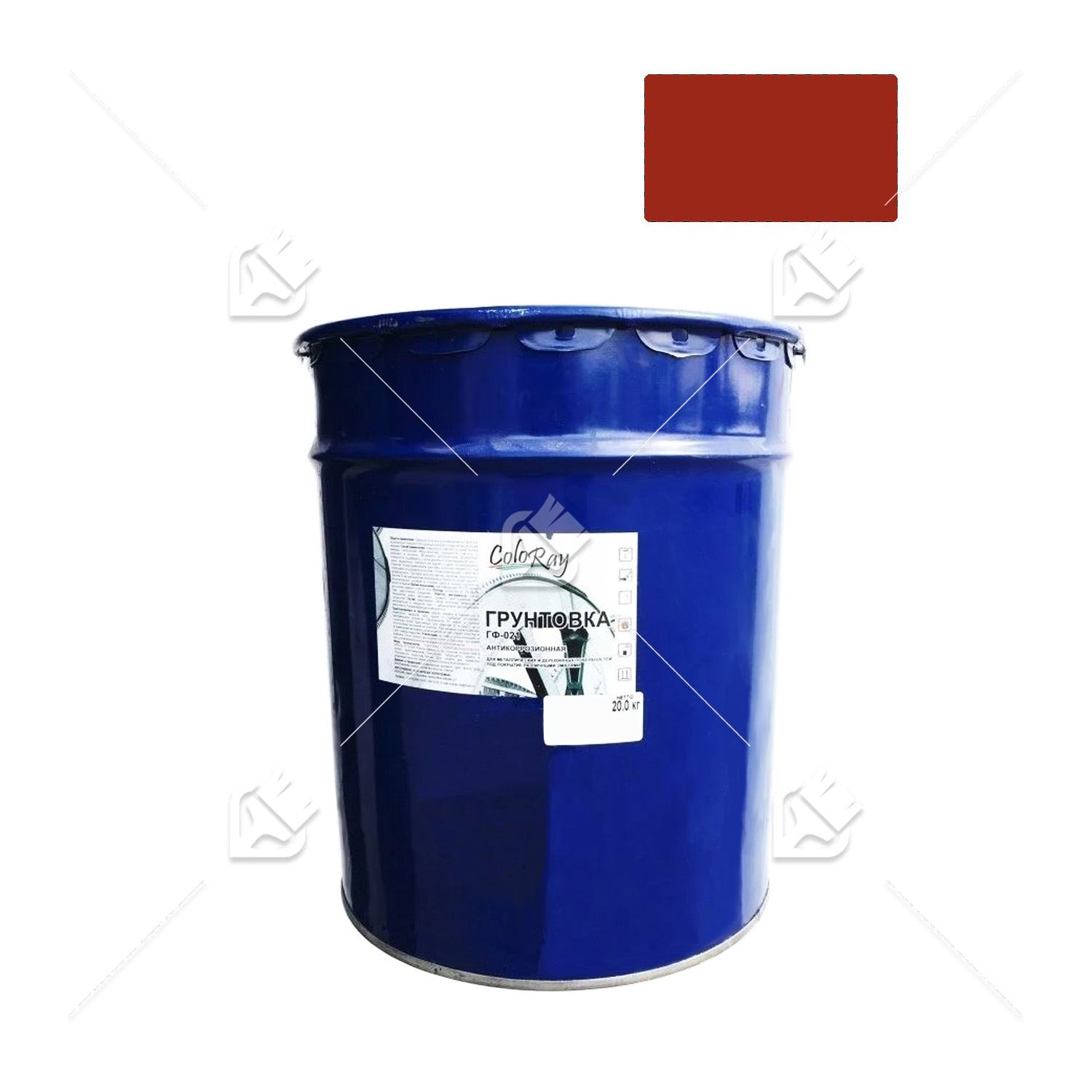 Грунт ГФ-021 по металлу и дереву Краски Черноземья красно-коричневый 20 кг.