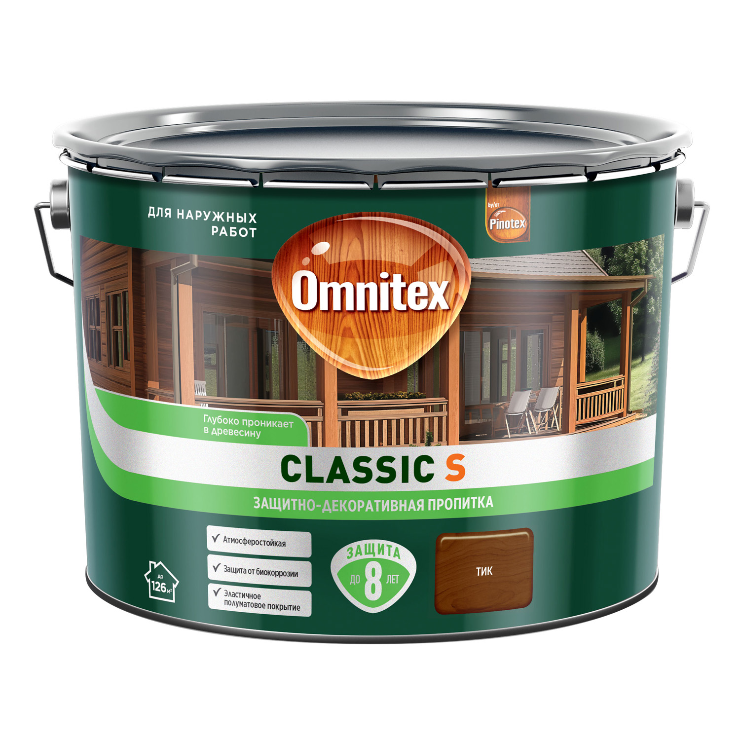 Защитно-декоративная пропитка Omnitex Classic S Тик 9л