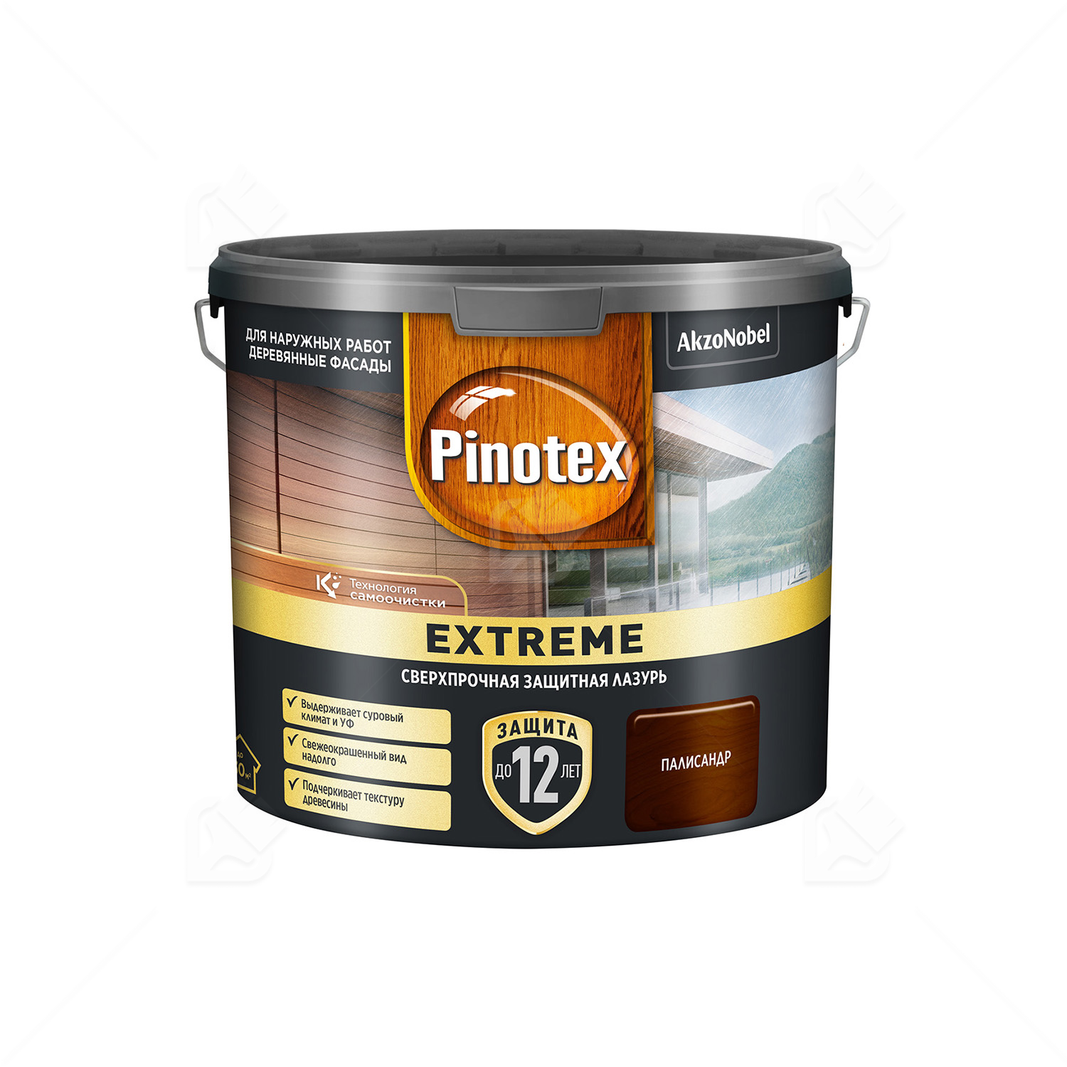 Пропитка декоративная для защиты древесины Pinotex Extreme палисандр полуматовая 2,5 л