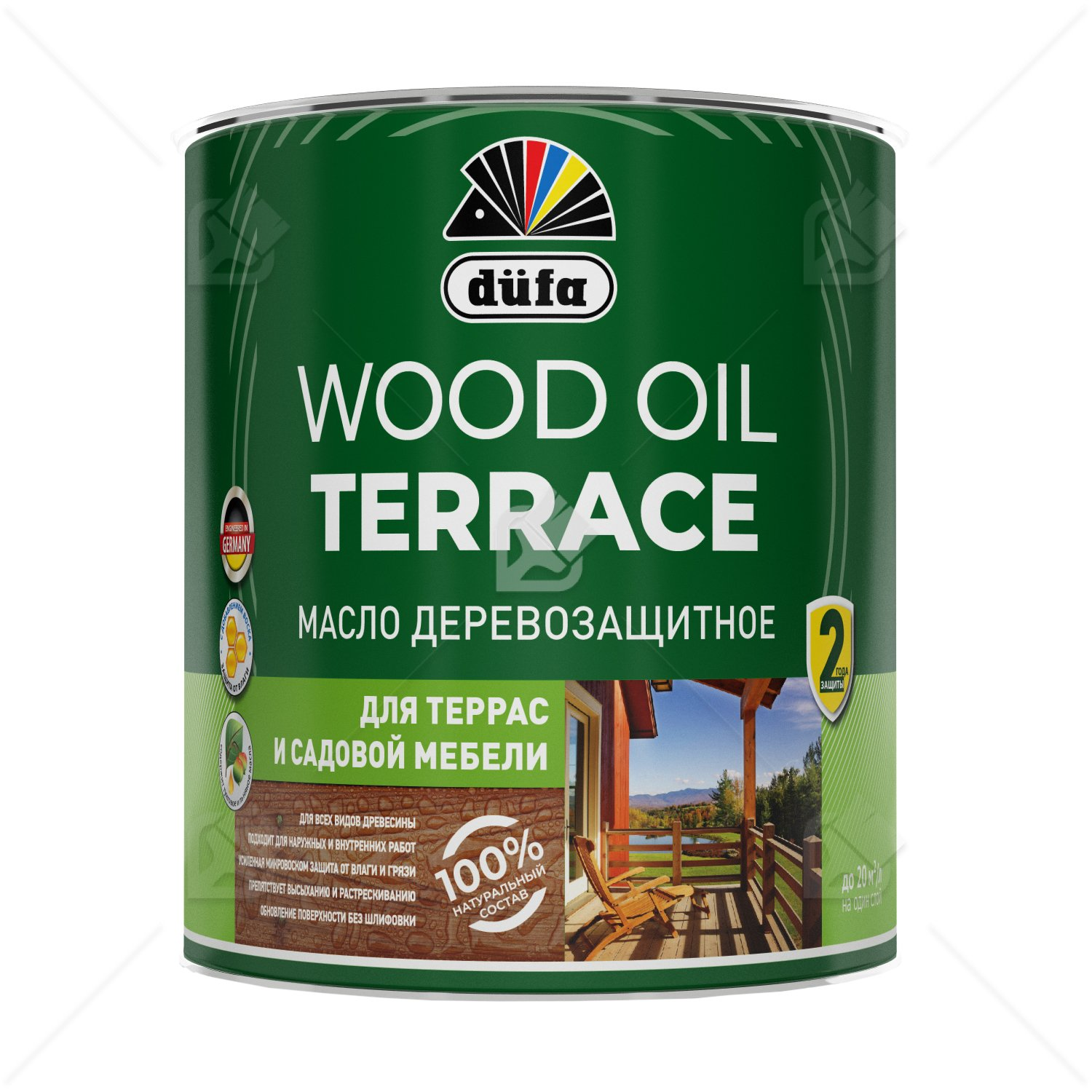 Масло деревозащитное для террас и садовой мебели Dufa Wood Oil Terrace лиственница 0,9л