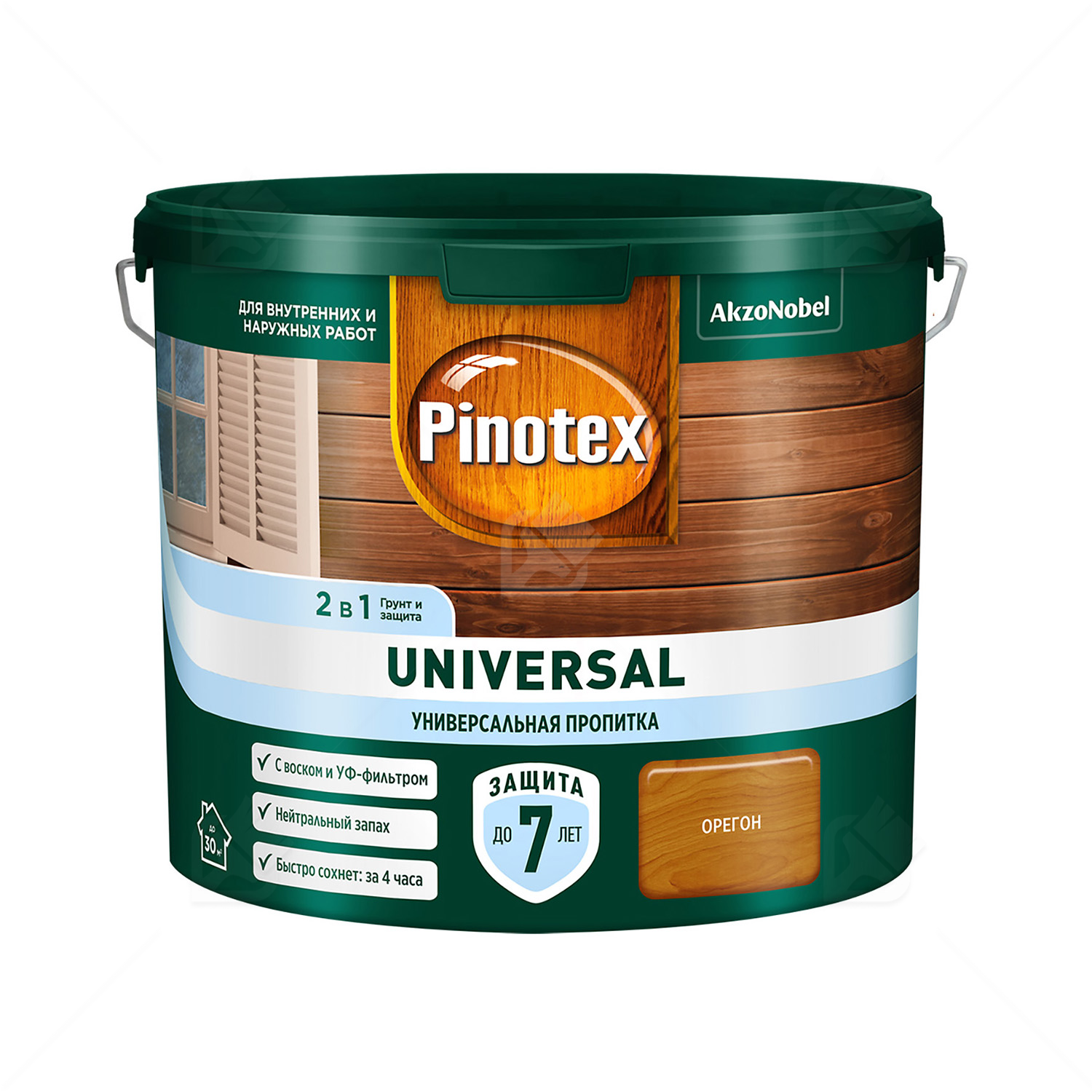 Pinotex Universal 2 в 1 универсальная пропитка для древесины Орегон 2,5 л