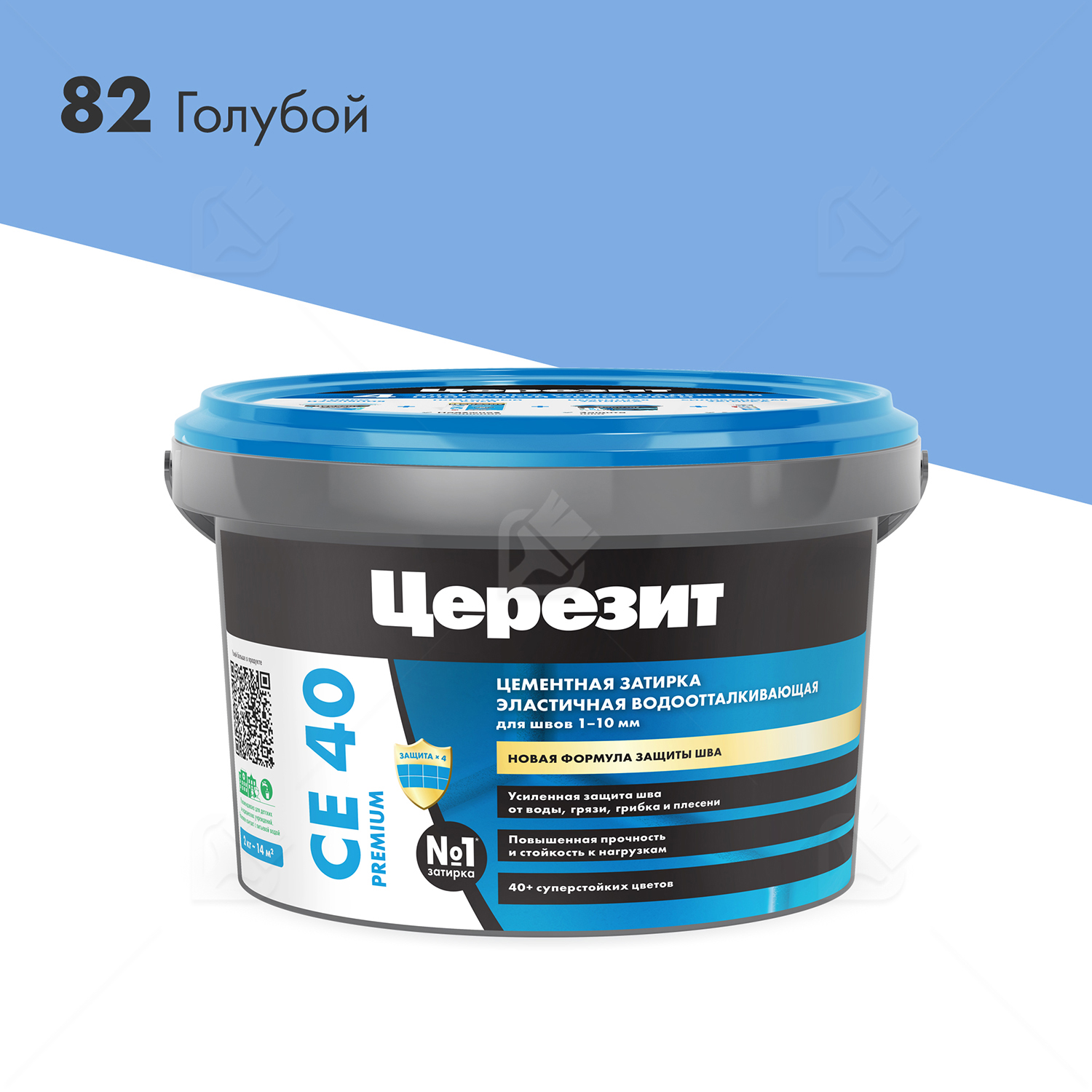 Затирка для швов до 10 мм водоотталкивающая Церезит СЕ 40 Аквасатик 82 голубая 2 кг