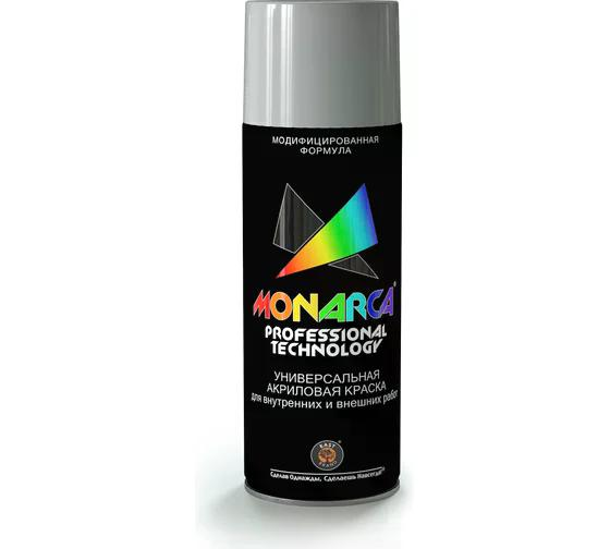 Краска универсальная аэрозольная акриловая Monarca RAL 7040 Серое Окно 520 мл.