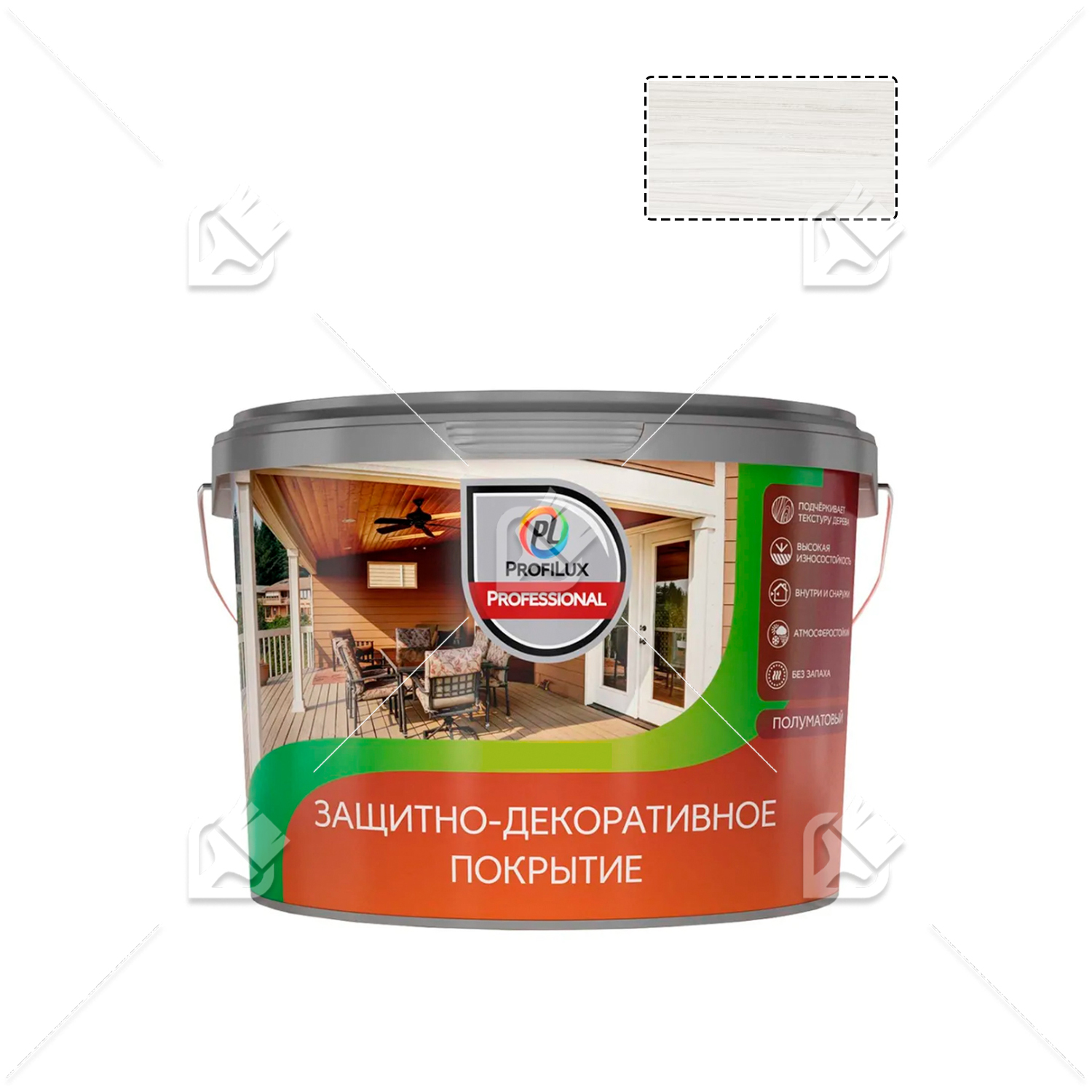 Лак для деревянных панелей акриловый защитно-декоративный Profilux Professional белый 9 л