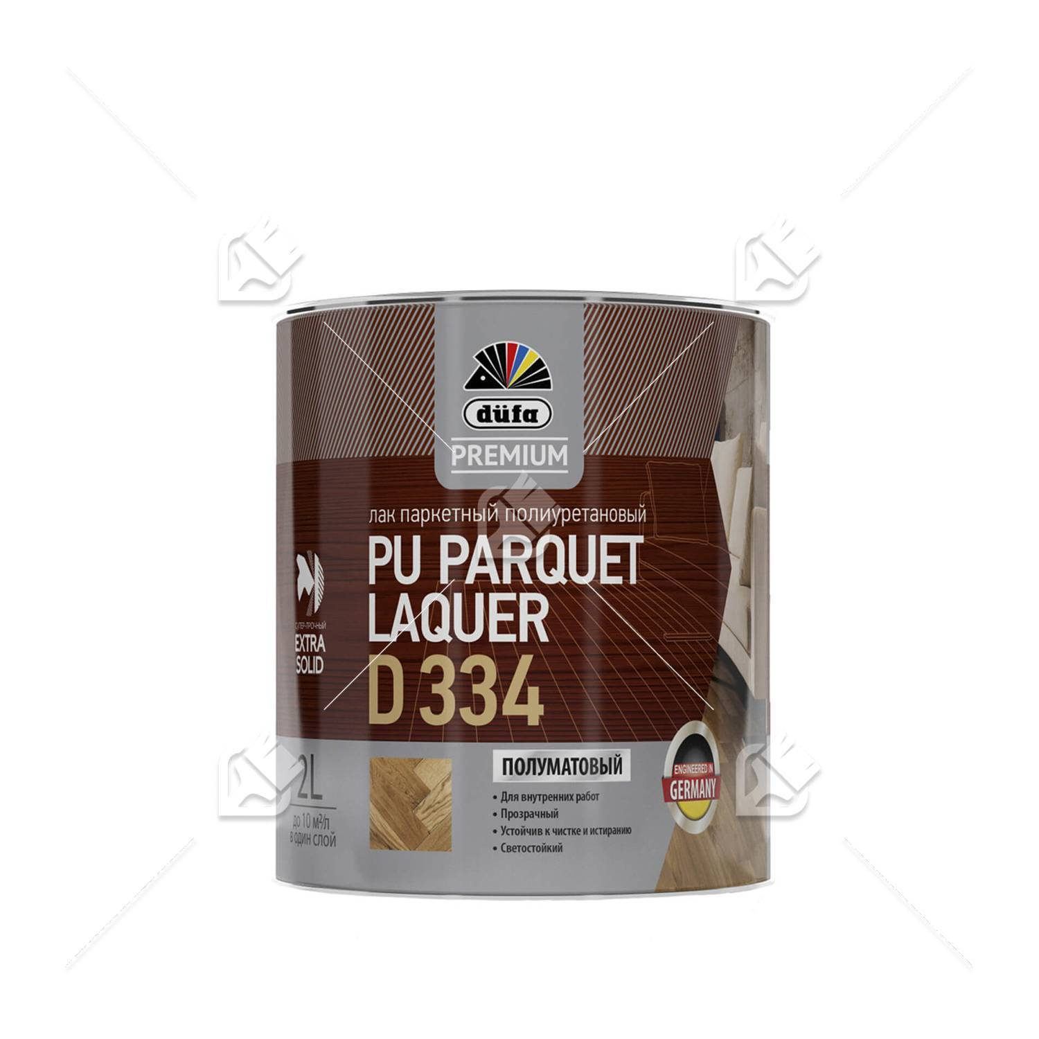 Лак паркетный полиуретановый Dufa Premium PU Parquet Laquer D334 полуматовый 2 л