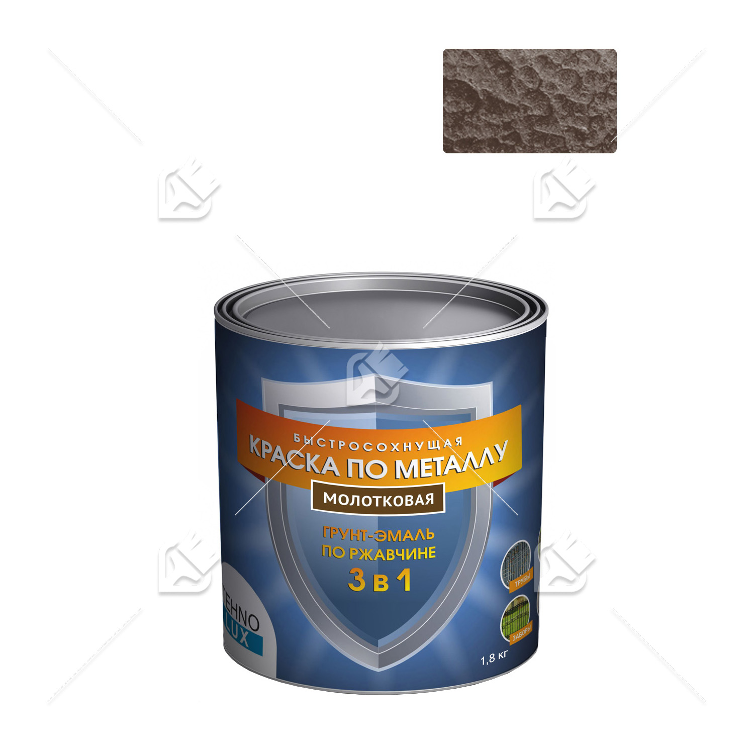Грунт-эмаль 3 в 1 Технолюкс молотковая терракотовая 1,8 кг