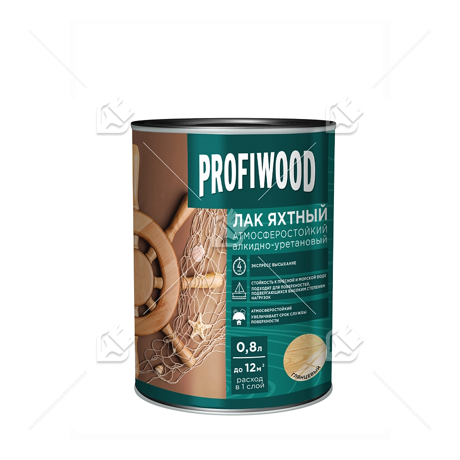 Лак яхтный Profiwood атмосферостойкий алкидно-уретановый глянцевый 0,8 л