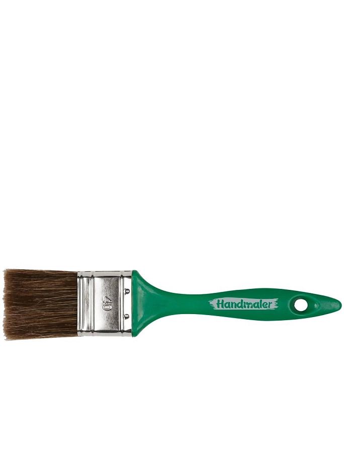 Кисть плоская Handmaler Green смешанная щетина пластиковая ручка 40 мм.