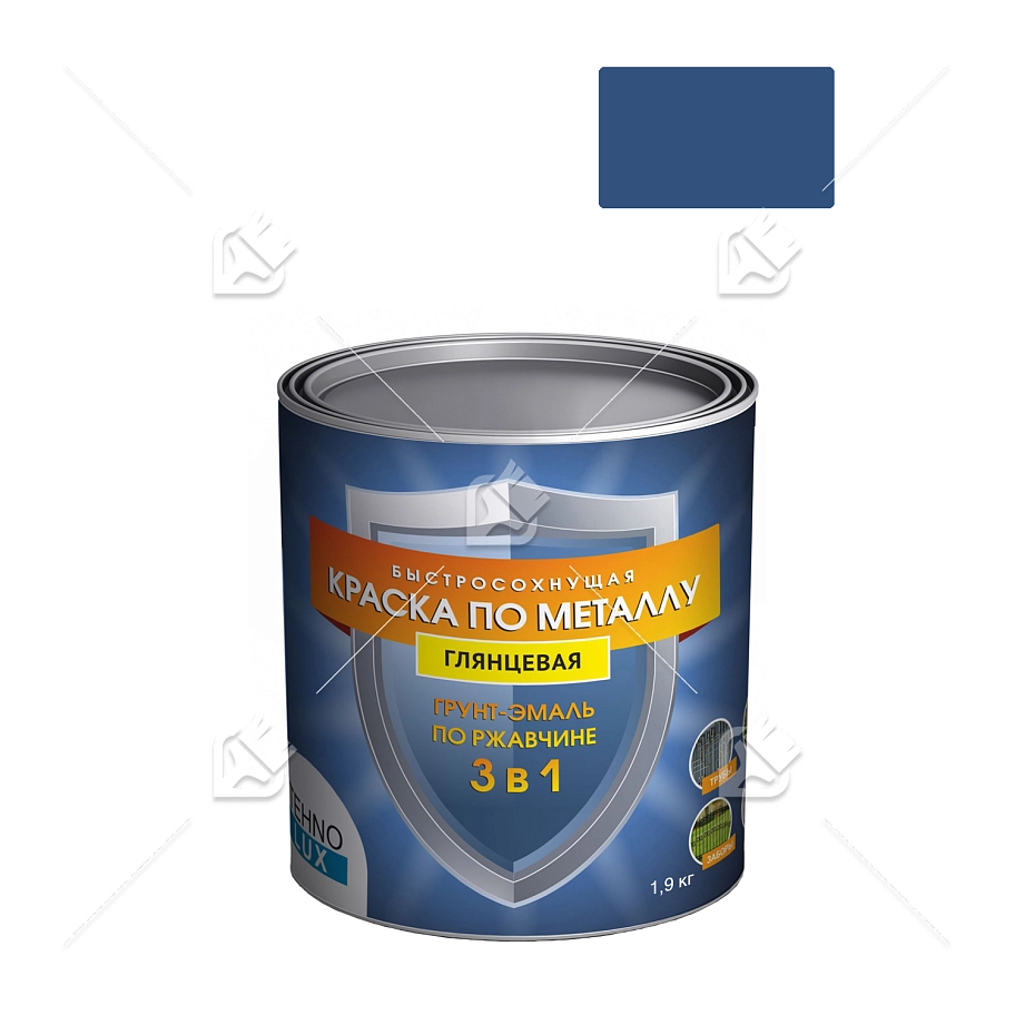Грунт-эмаль 3 в 1 Технолюкс гладкая синяя 1,9 кг
