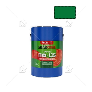 Эмаль ПФ-115 универсальная алкидная Profilux Superprice полуматовая зеленая 20 кг