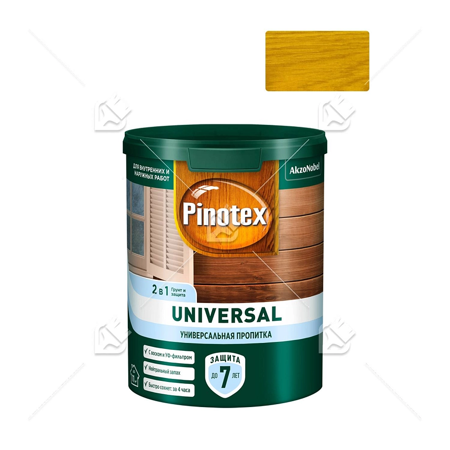 Pinotex Universal 2 в 1 универсальная пропитка для древесины Карельская сосна 9 л