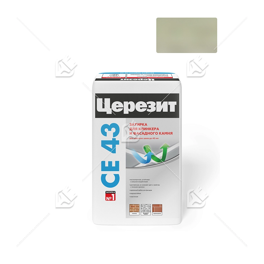 Затирка для широких швов от 5 до 40 мм Церезит CE 43 Super Strong серая 25 кг