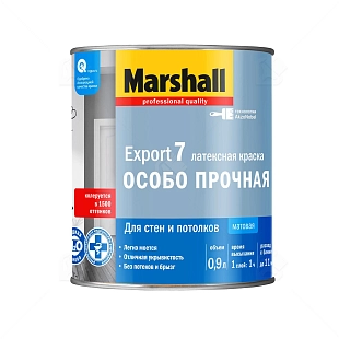 Краска для стен и потолков латексная Marshall Export-7 матовая база BW 0,9 л.