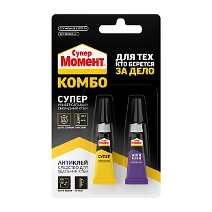Клей универсальный секундный Супер Момент Комбо 7 г блистер