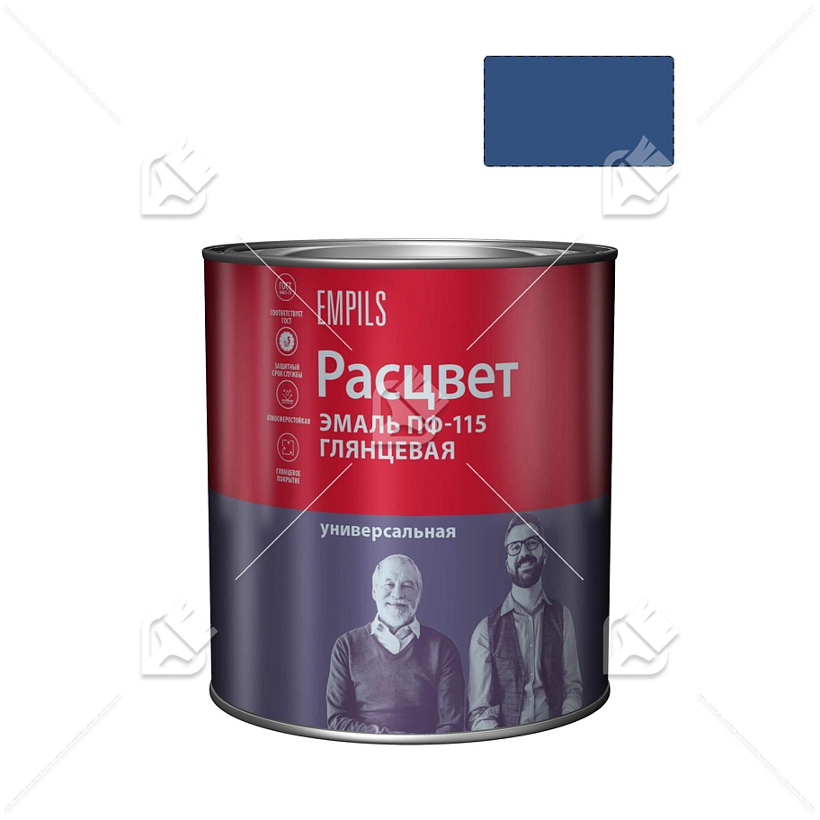 Эмаль ПФ-115 универсальная алкидная Расцвет глянцевая синяя 2,7 кг.