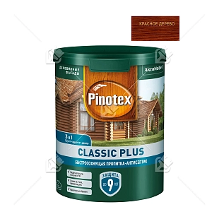 Пропитка декоративная для защиты древесины Pinotex Classic Plus 3 в 1 красное дерево 0,9 л.