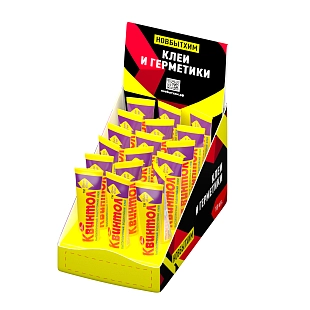 Клей универсальный полимерный высокопрочный водостойкий Новбытхим Квинтол 45 мл. в шоу-боксе