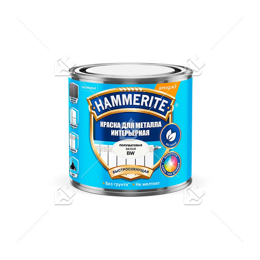 Краска для металлических поверхностей интерьерная Hammerite база BW 0,5 л.