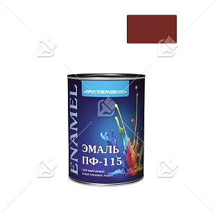 Эмаль ПФ-115 универсальная алкидная Простокрашено красная 0,8 кг
