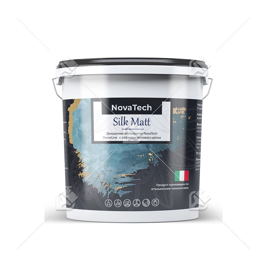 Краска декоративная NovaTech Silk Matt с эффектом матового шелка 1 л
