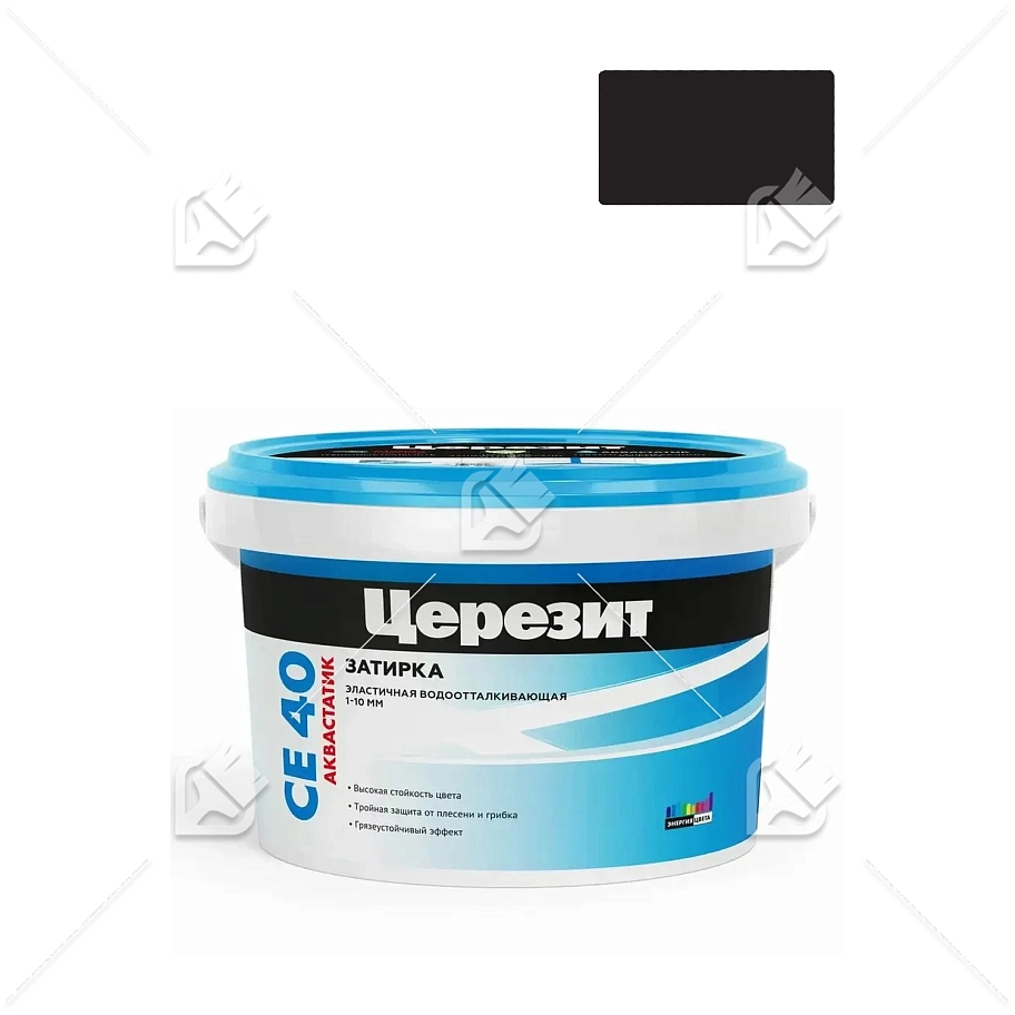 Затирка для швов до 10 мм водоотталкивающая Церезит СЕ 40 Аквастатик 20 черный 2 кг