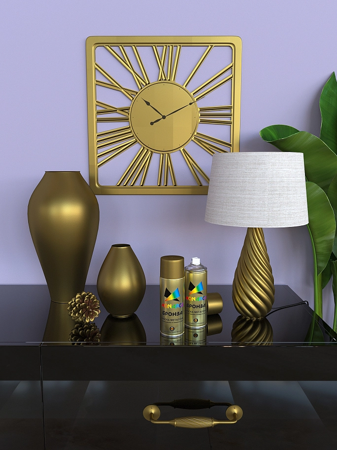 Краска универсальная аэрозольная акриловая Monarca металлик Бронза 520 мл. 