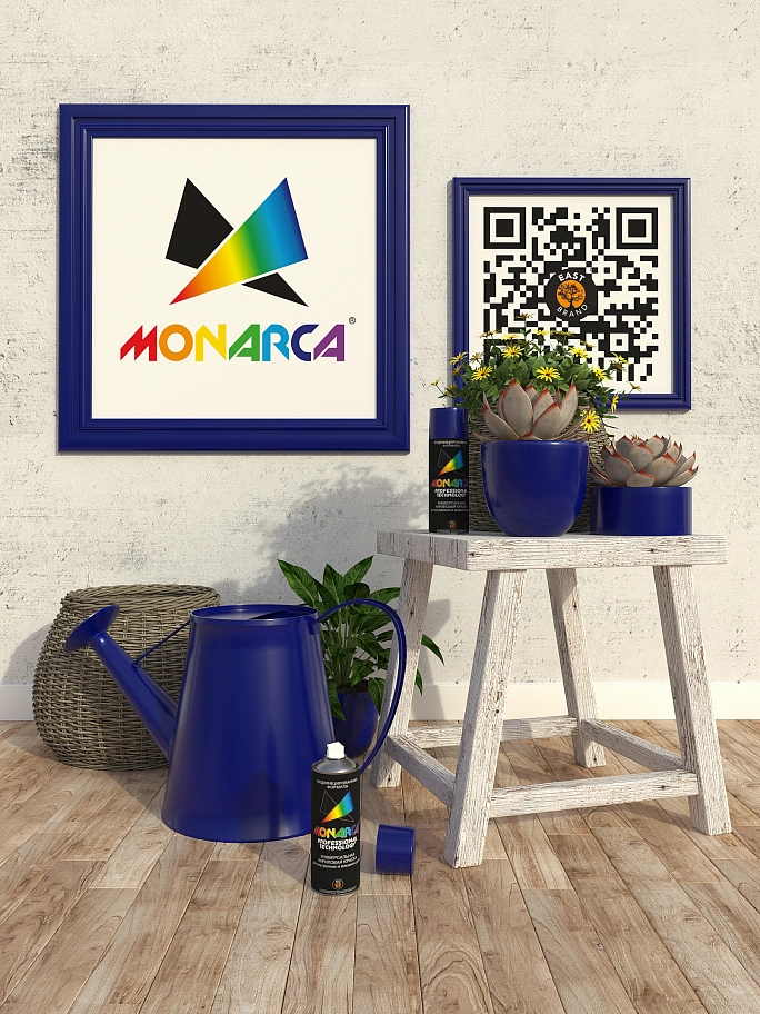 Краска универсальная аэрозольная акриловая Eastbrand Monarca RAL 5002 синий ультрамарин 520 мл.