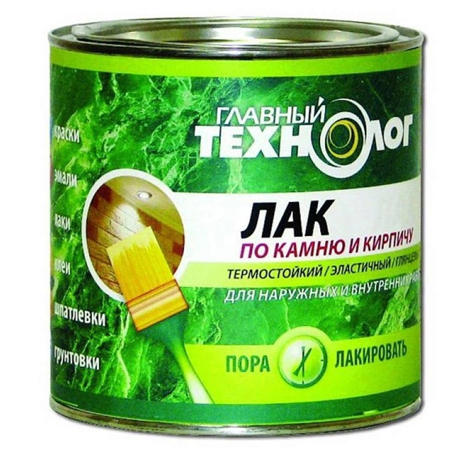 Лак по камню и кирпичу термостойкий Главный Технолог глянцевый 3 л.
