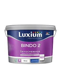 Краска для стен и потолков Luxium Professional Bindo 2 глубокоматовая белоснежная 9 л