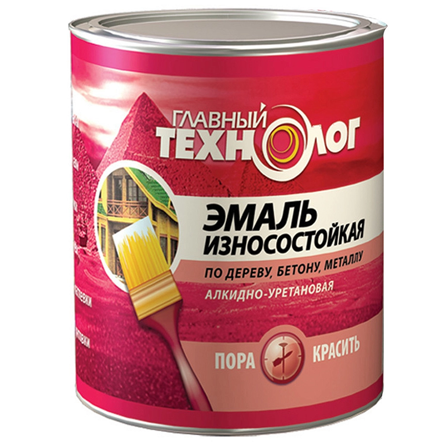 Эмаль универсальная алкидно-уретановая износостойкая Главный Технолог зеленая 2,1 л.