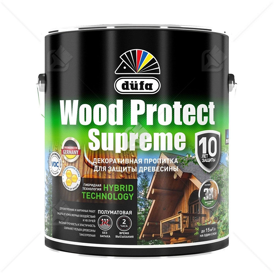 Пропитка декоративная для защиты древесины Dufa Wood Protect Supreme палисандр 2,5 л