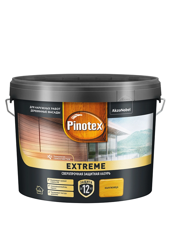 Пропитка декоративная для защиты древесины Pinotex Extreme калужница полуматовая 9 л