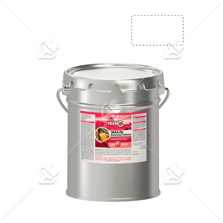 Эмаль универсальная алкидно-уретановая износостойкая Главный Технолог белая 20 л.